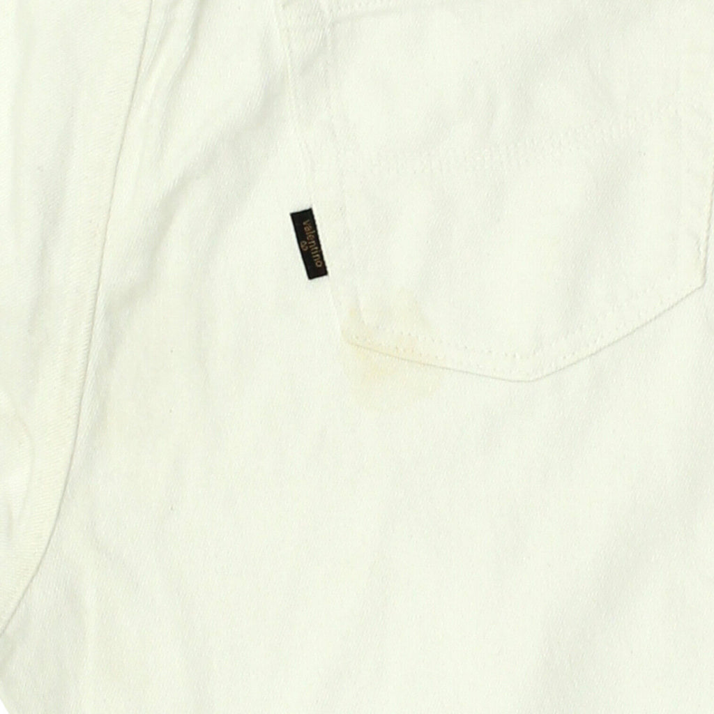 Valentino Mens White High Waisted Tapered Jeans | Vintage Designer Denim VTG | Vintage Messina Hembry | Thrift | Second-Hand Messina Hembry | Used Clothing | Messina Hembry 