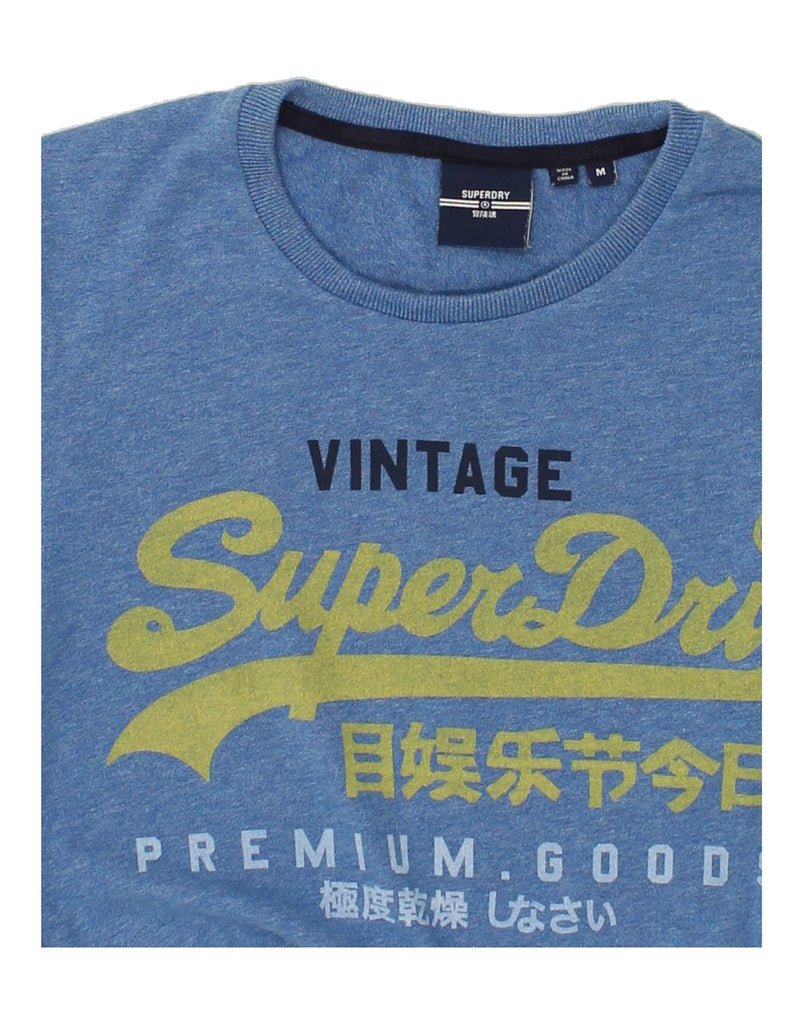 SUPERDRY Mens Graphic Top Long Sleeve Medium Blue | Vintage Superdry | Thrift | Second-Hand Superdry | Used Clothing | Messina Hembry 