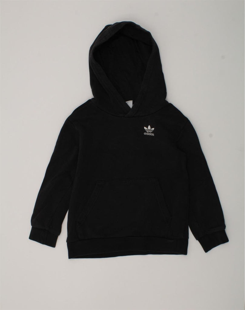 ADIDAS Boys Hoodie Jumper 6-7 Years Black Cotton | Vintage Adidas | Thrift | Second-Hand Adidas | Used Clothing | Messina Hembry 