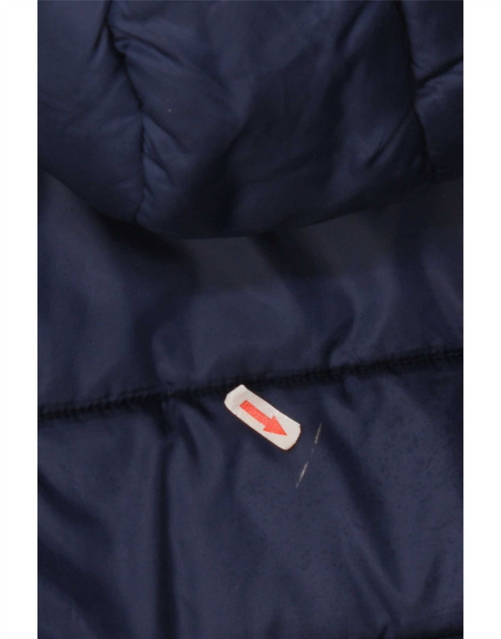 Superdry Womens Hooded Padded Jacket UK 10 Small Navy Blue Polyester