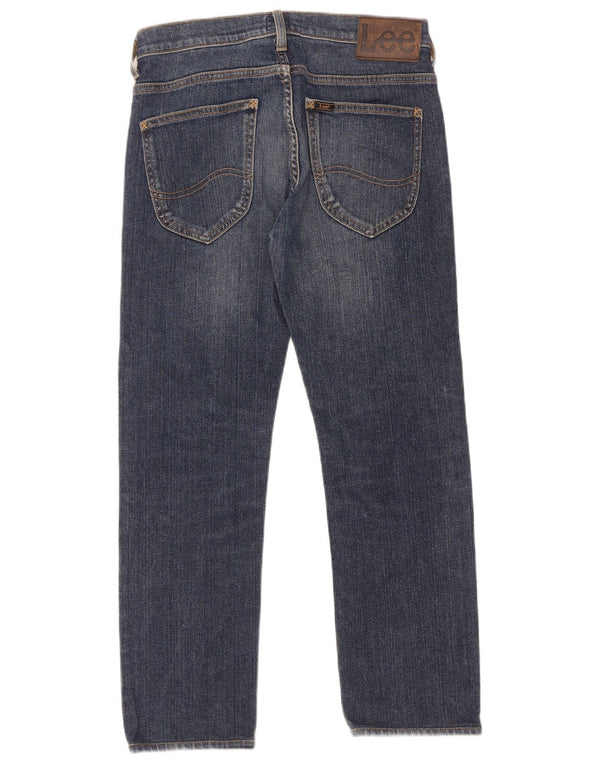 Lee Womens Powell Straight Jeans W28 L32 Navy Blue Cotton