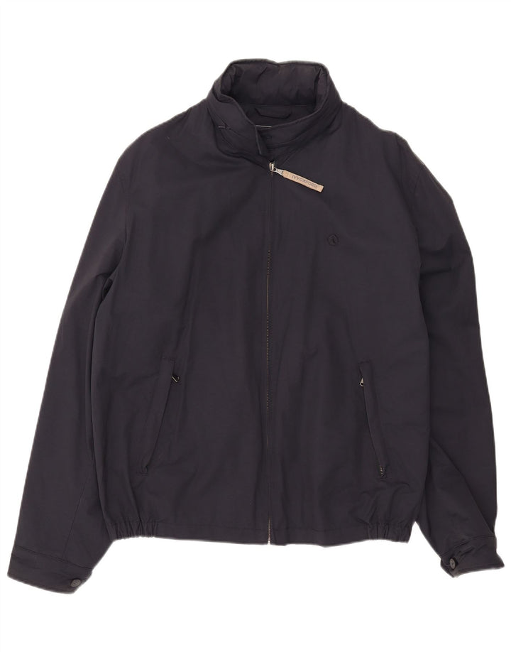 Ivy Oxford Mens Hooded Bomber Jacket IT 48 Medium Navy Blue Cotton