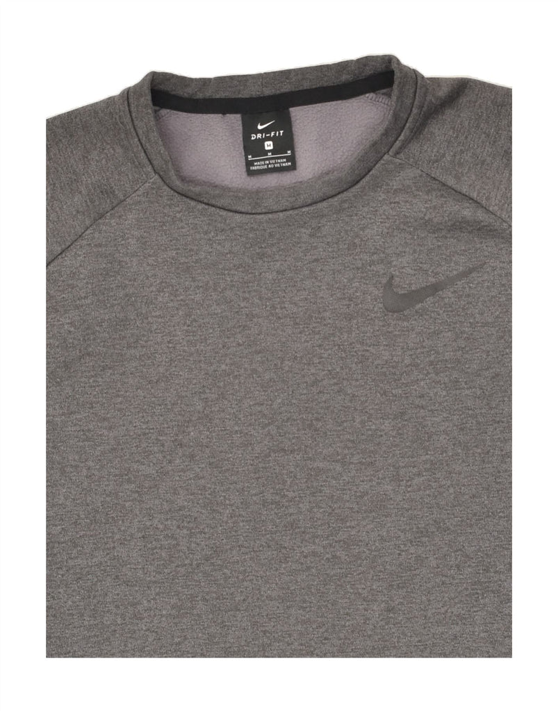 NIKE Mens Dri Fit Sweatshirt Jumper Medium Grey Polyester | Vintage Nike | Thrift | Second-Hand Nike | Used Clothing | Messina Hembry 