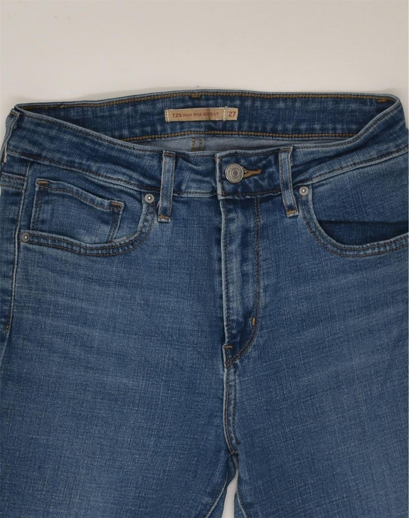 LEVI'S Womens 725 High Rise Bootcut Jeans W27 L26 Blue Cotton | Vintage Levi's | Thrift | Second-Hand Levi's | Used Clothing | Messina Hembry 