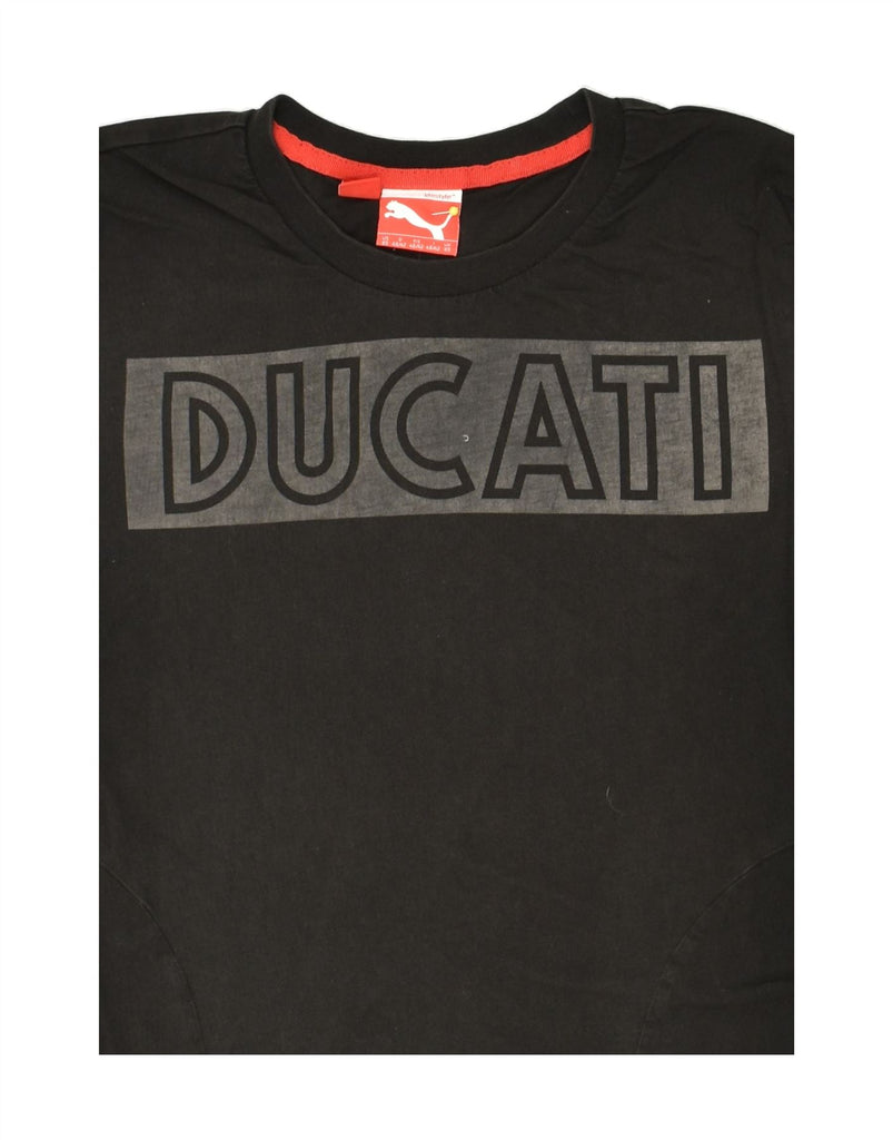 PUMA Womens Ducati Graphic T-Shirt Top UK 6 XS Black | Vintage Puma | Thrift | Second-Hand Puma | Used Clothing | Messina Hembry 