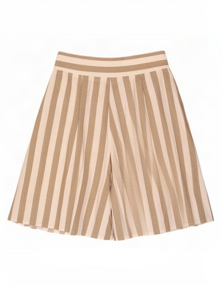 Vintage Womens Cullotes Shorts Small W26 Beige Striped