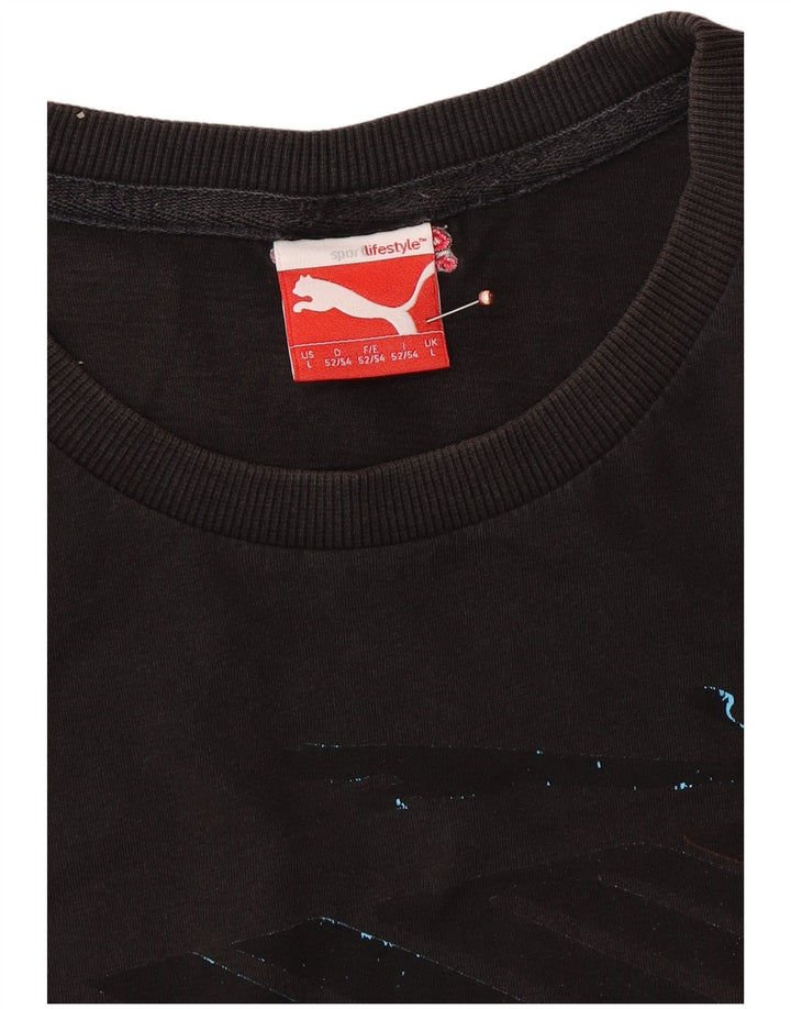 PUMA Mens Graphic T-Shirt Top Large Black