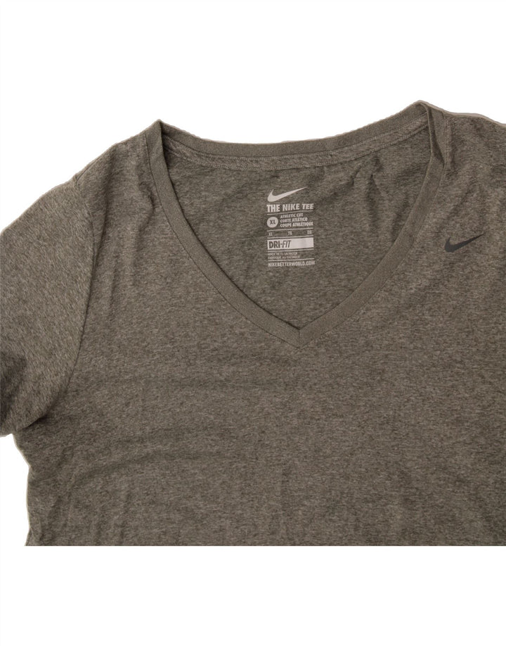 NIKE Womens Dri Fit T-Shirt Top UK 18 XL Grey Polyester Vintage Nike and Second-Hand Nike from Messina Hembry 