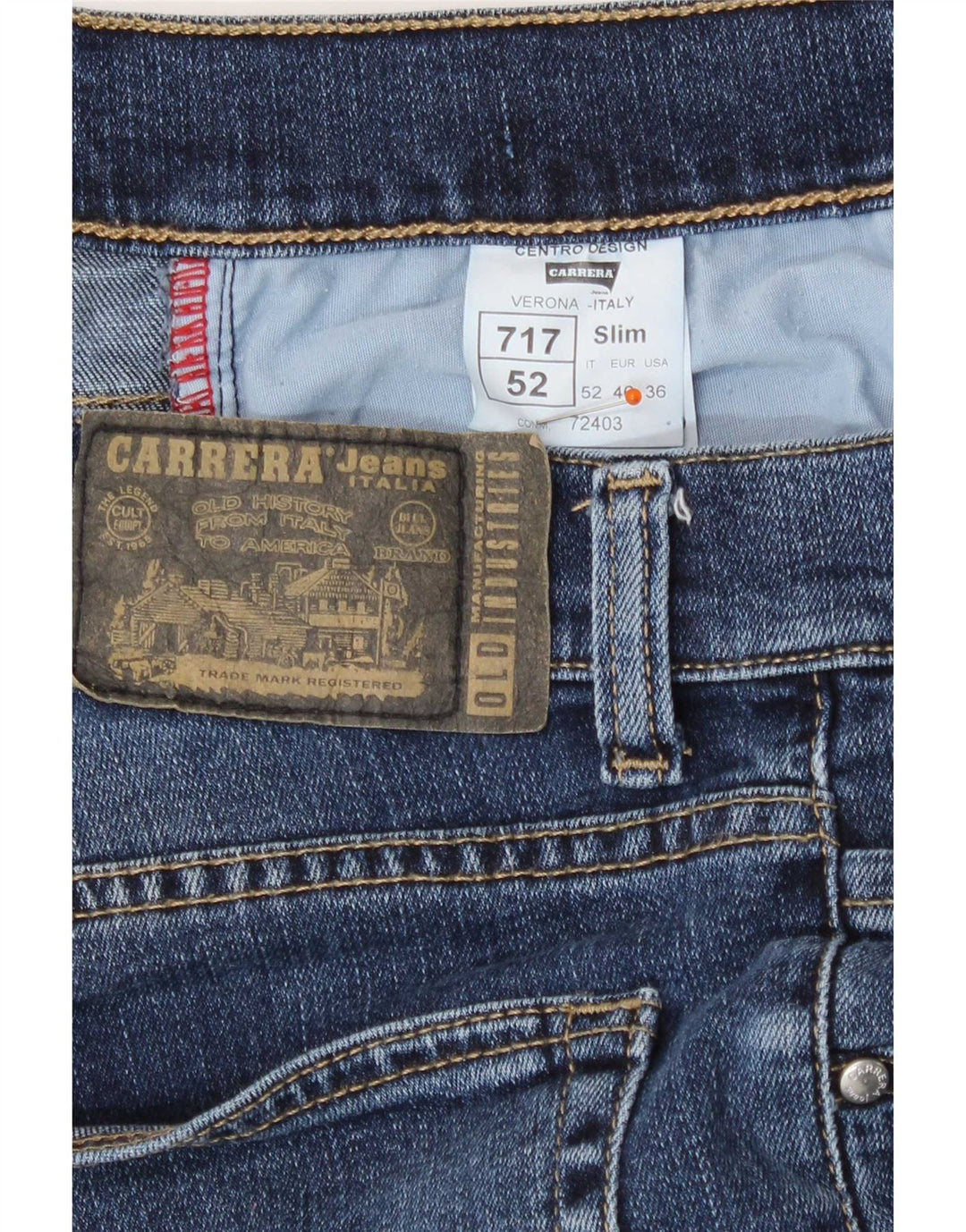 Carrera Mens 717 Slim Jeans W36 L31 Blue Cotton