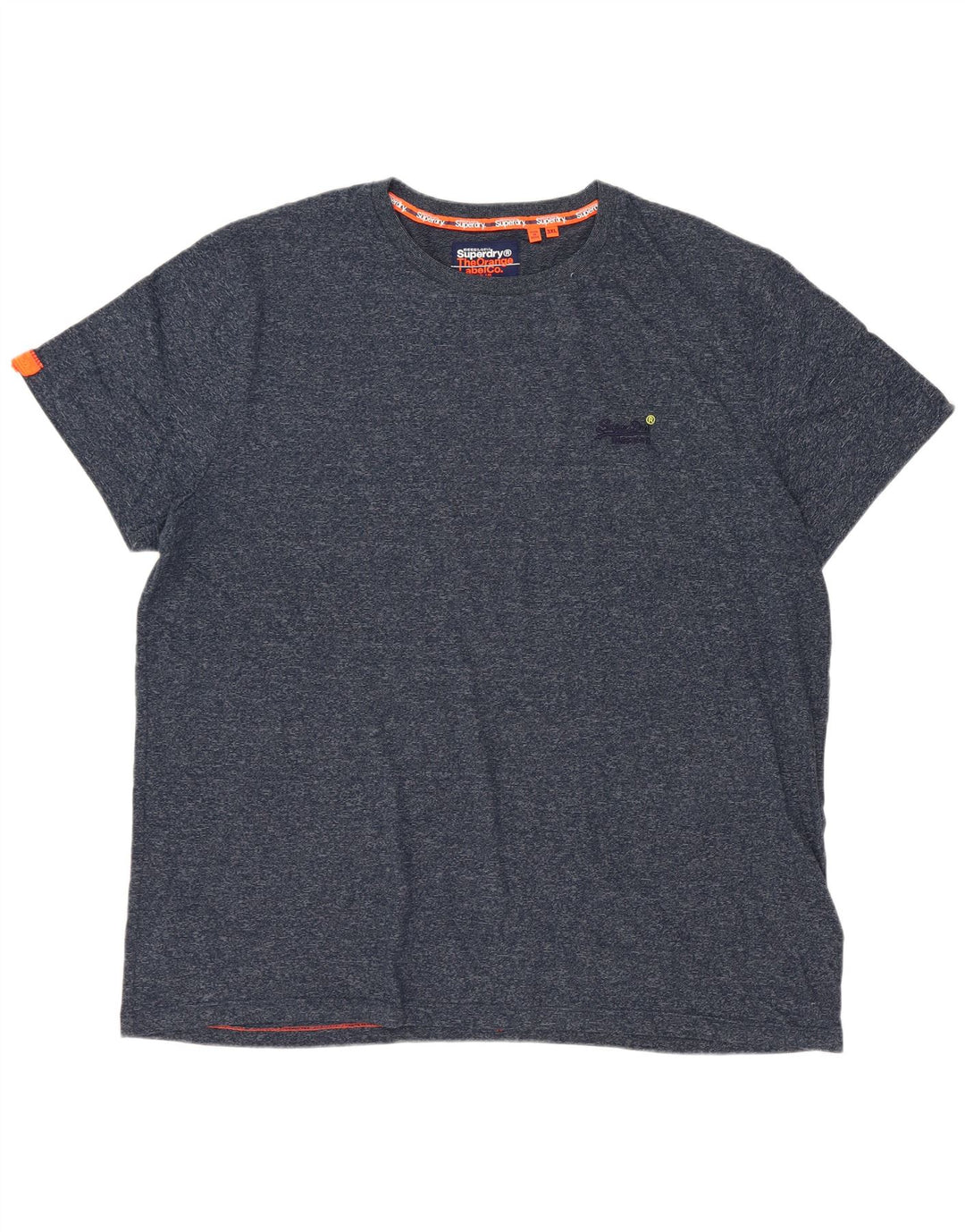 Superdry Mens T-Shirt Top 3XL Navy Blue Flecked Cotton