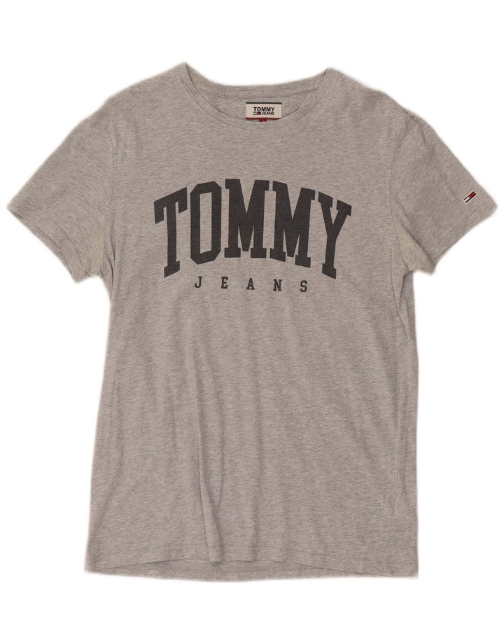 TOMMY HILFIGER Mens Graphic T-Shirt Top Small Grey Cotton