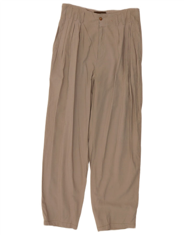 Colombus Womens Pegged Casual Trousers Medium W28 L28 Beige Viscose