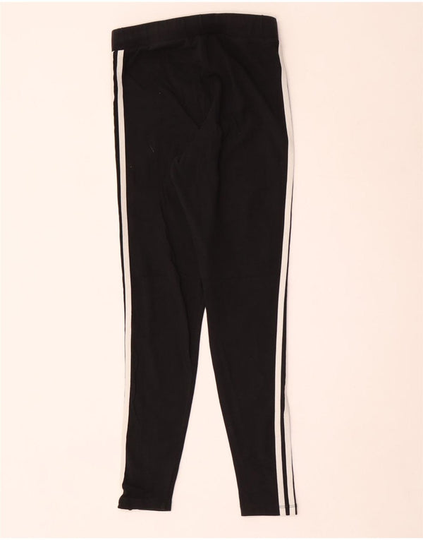 Adidas Womens Leggings UK 12 Medium Black Cotton
