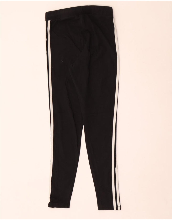 Adidas Womens Leggings UK 12 Medium Black Cotton