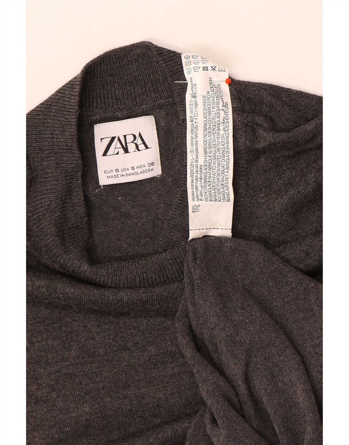 Zara Mens Turtle Neck Jumper Sweater Small Grey Viscose