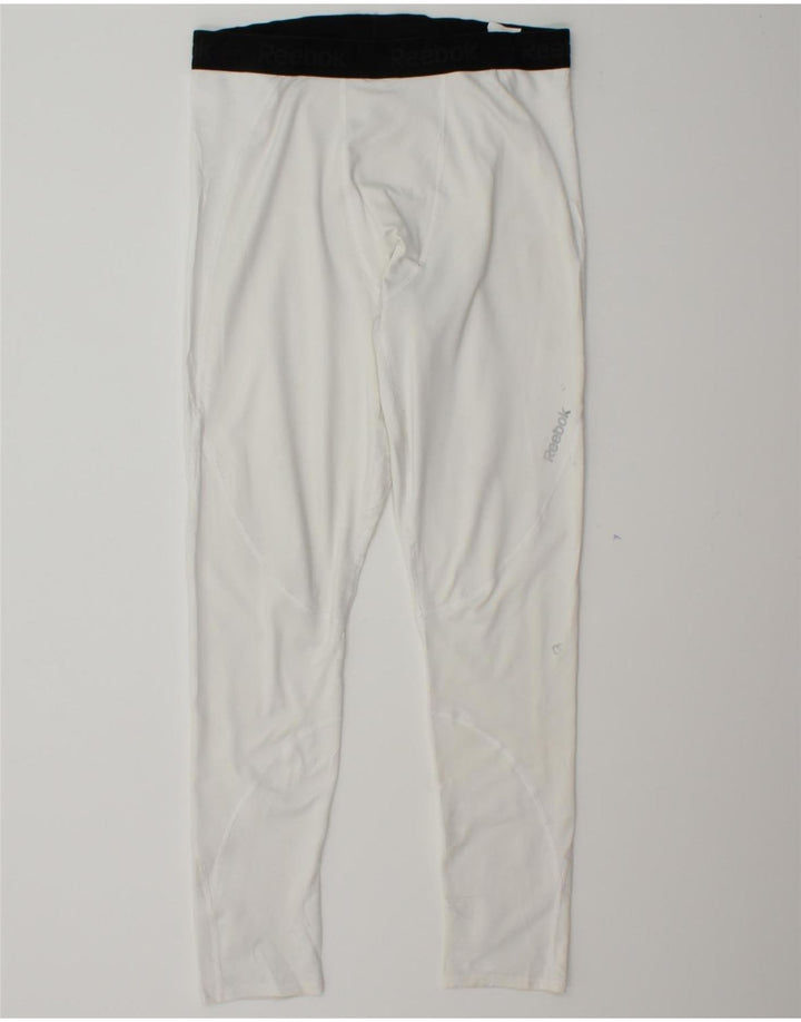 REEBOK Womens Leggings UK 18 XL  White Colourblock Polyester Vintage Reebok and Second-Hand Reebok from Messina Hembry 