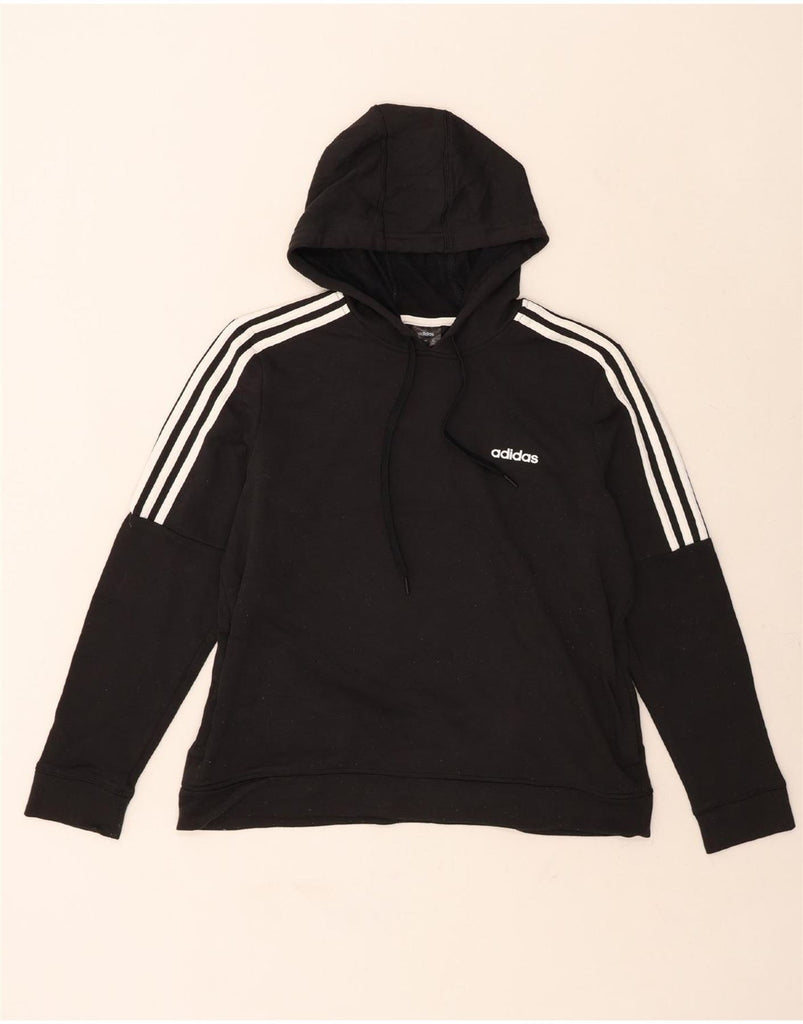 ADIDAS Womens Climalite Hoodie Jumper UK 16/18 Large Black Polyester Vintage Adidas and Second-Hand Adidas from Messina Hembry 