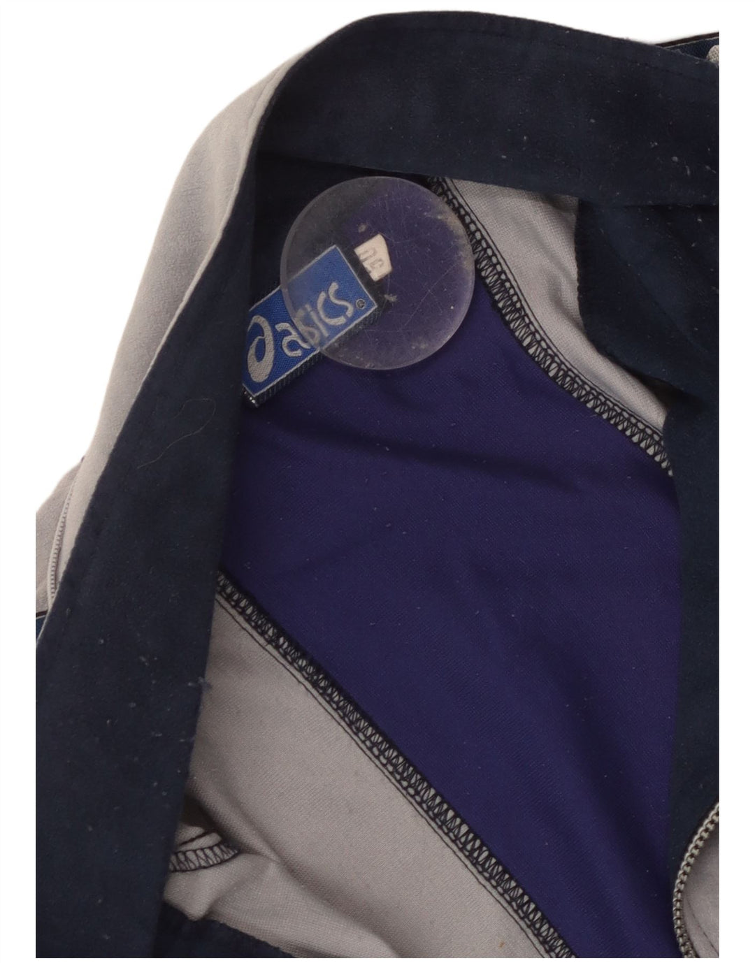 ASICS Mens Graphic Tracksuit Top Jacket IT 50 Medium Navy Blue Colourblock