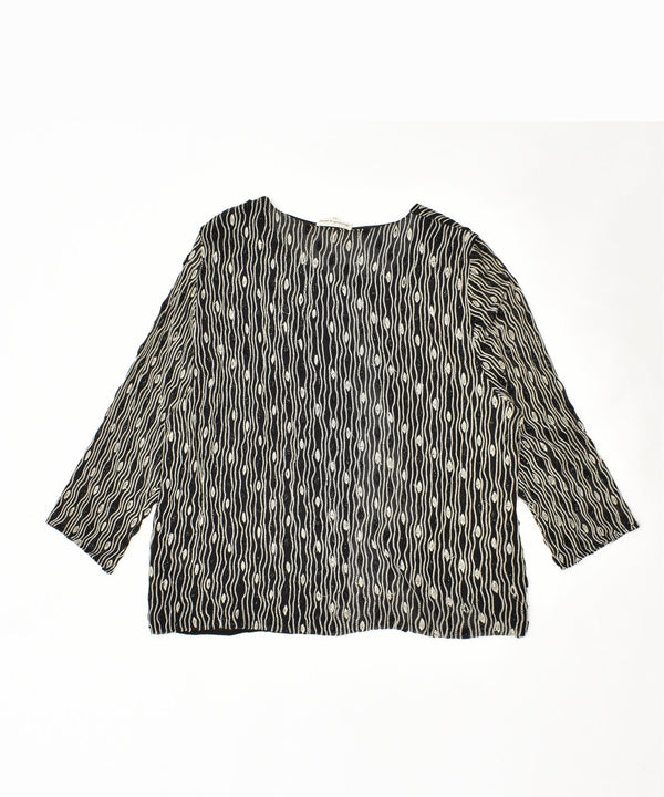 RICAMATO A MANA Womens Cardigan Top IT 53 2XL Black Geometric Vintage