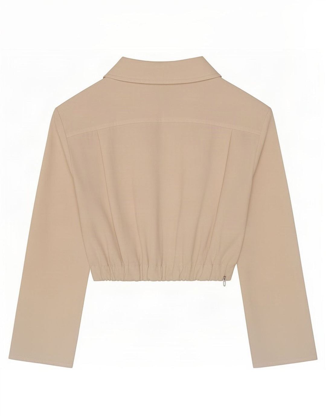 Zara Womens Crop Long Sleeve Blouse Top UK 10 Small Off White
