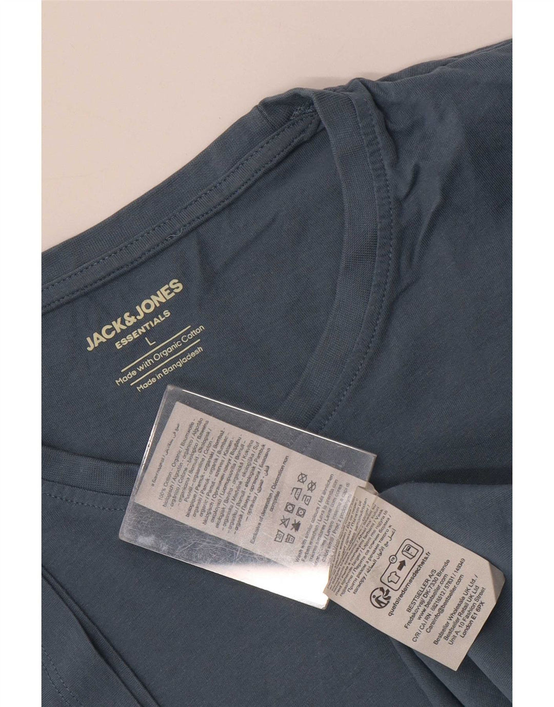 Jack & Jones Mens T-Shirt Top Large Blue Cotton