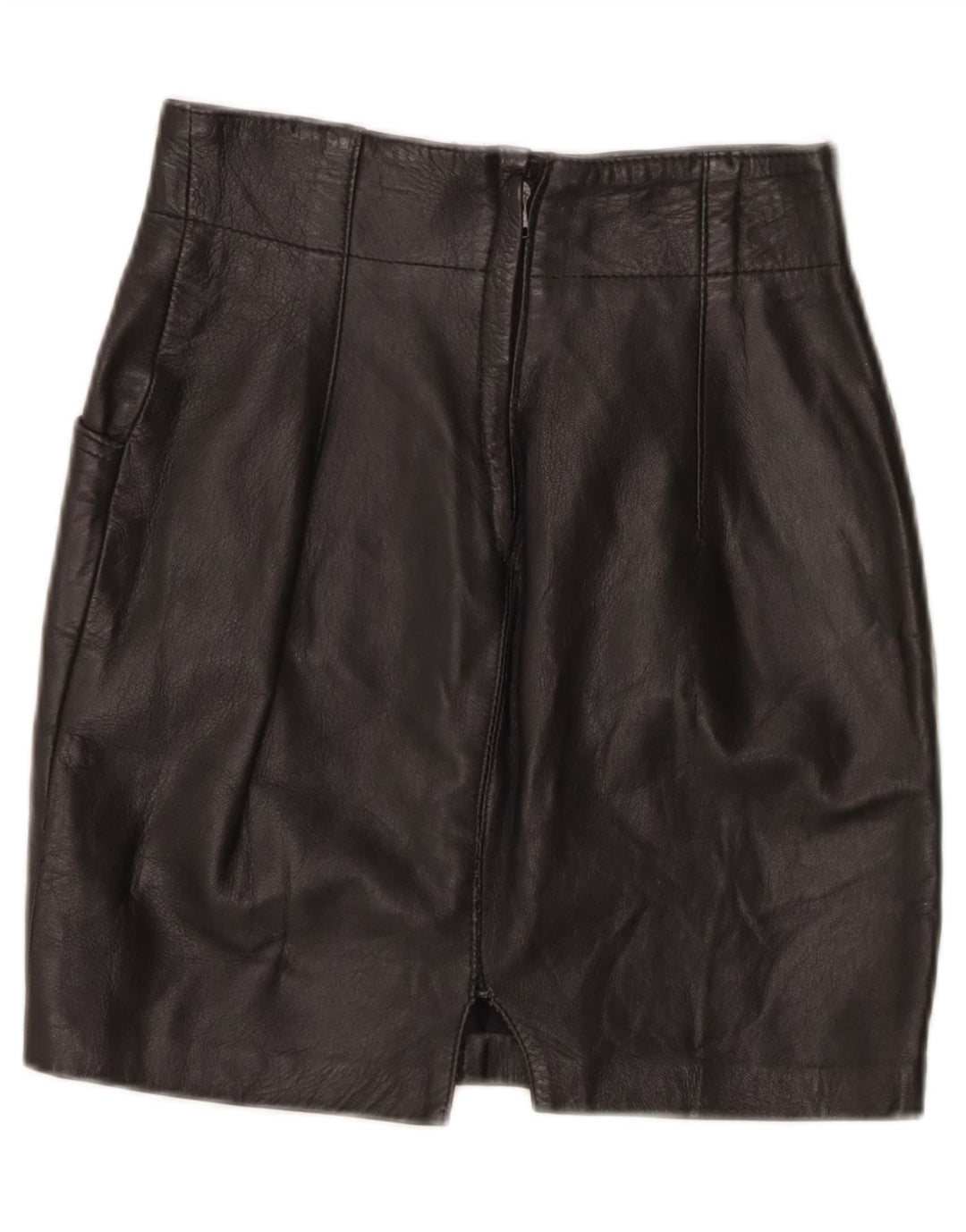 VINTAGE Womens Leather Skirt W26 Small Black Leather Vintage Vintage and Second-Hand Vintage from Messina Hembry 
