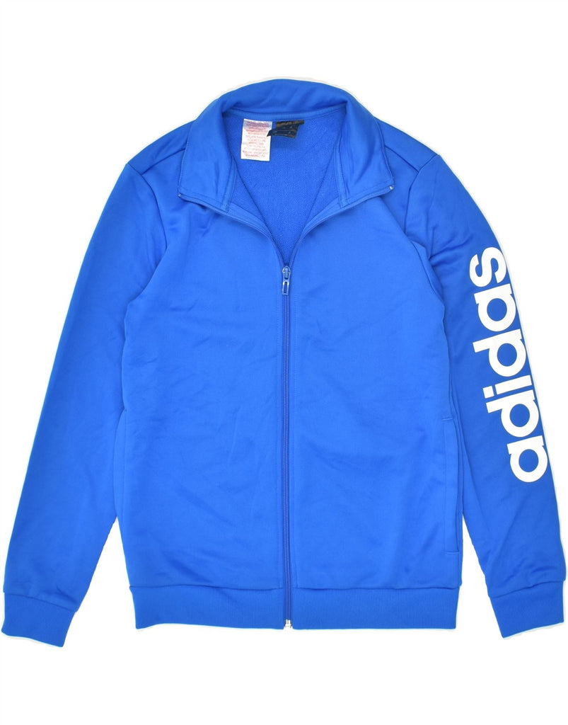 ADIDAS Boys Graphic Tracksuit Top Jacket 11-12 Years Blue Polyester | Vintage Adidas | Thrift | Second-Hand Adidas | Used Clothing | Messina Hembry 