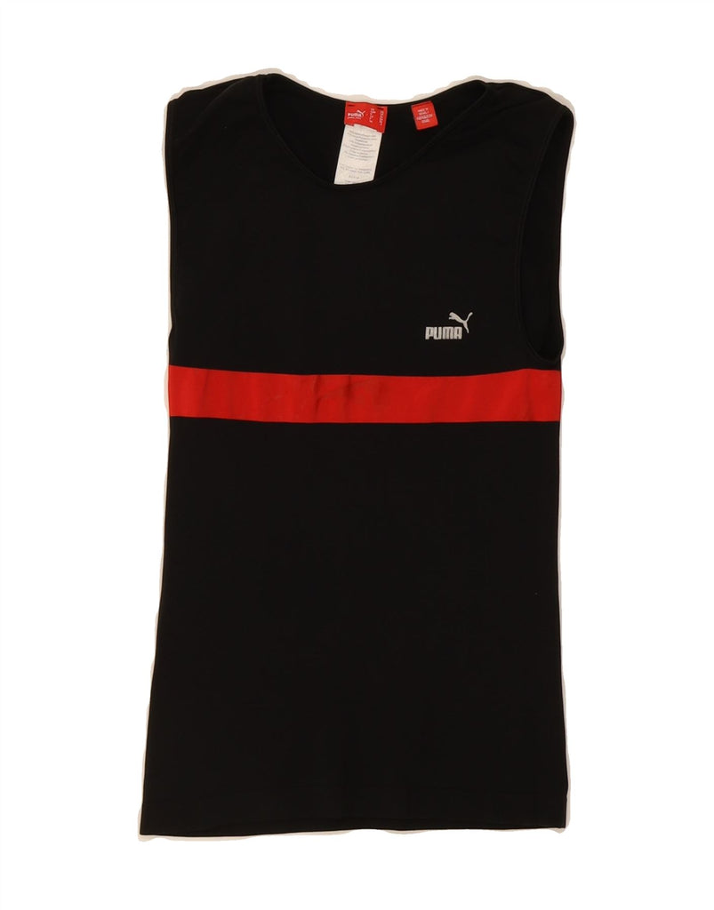 PUMA Womens Crop Vest Top UK 8 Small Black Colourblock Nylon Vintage Puma and Second-Hand Puma from Messina Hembry 