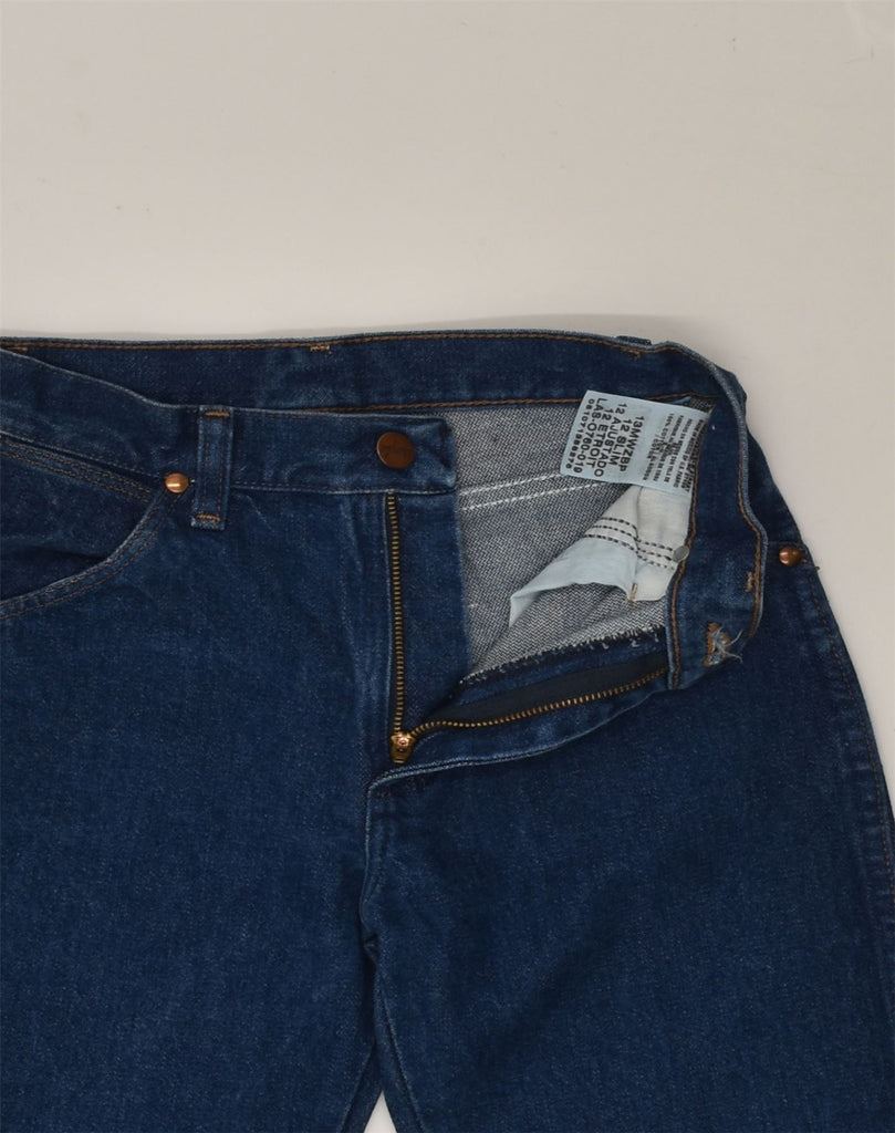 WRANGLER Womens Slim Jeans US 12 Large W22 L38  Navy Blue Cotton | Vintage Wrangler | Thrift | Second-Hand Wrangler | Used Clothing | Messina Hembry 