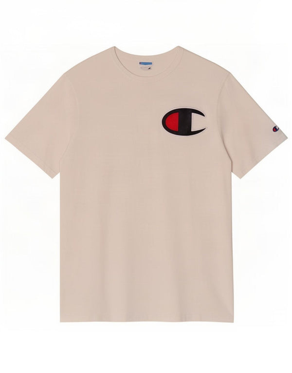 Champion Mens Graphic T-Shirt Top Large White Cotton