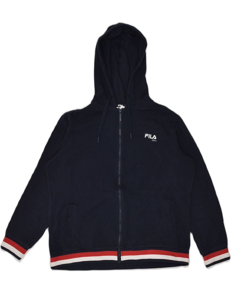 FILA Boys Zip Hoodie Sweater 15-16 Years Navy Blue Cotton | Vintage Fila | Thrift | Second-Hand Fila | Used Clothing | Messina Hembry 