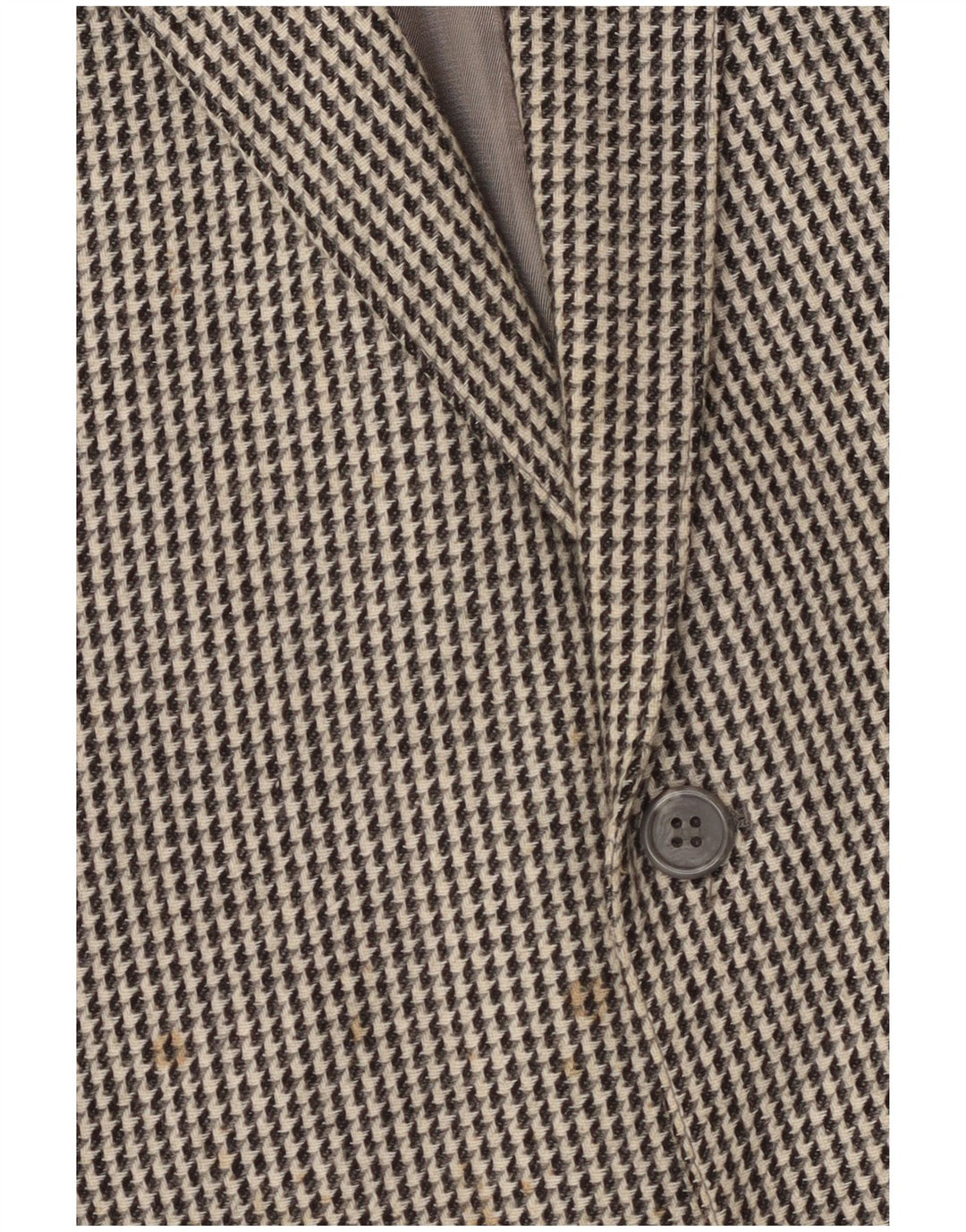 Vintage Mens 2 Button Blazer Jacket UK 40 Large Grey Houndstooth Wool