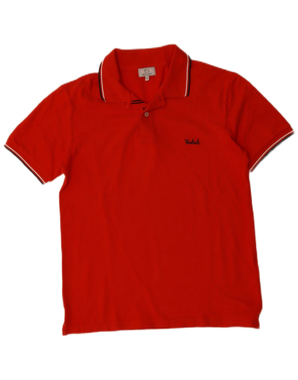 WOOLRICH Mens Polo Shirt Medium Red Cotton