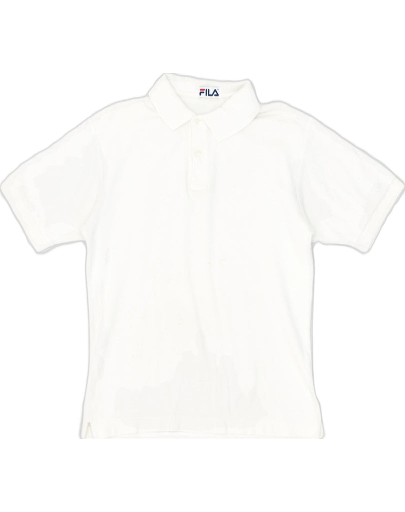 FILA Mens Polo Shirt IT 46 Small White Cotton | Vintage Fila | Thrift | Second-Hand Fila | Used Clothing | Messina Hembry 