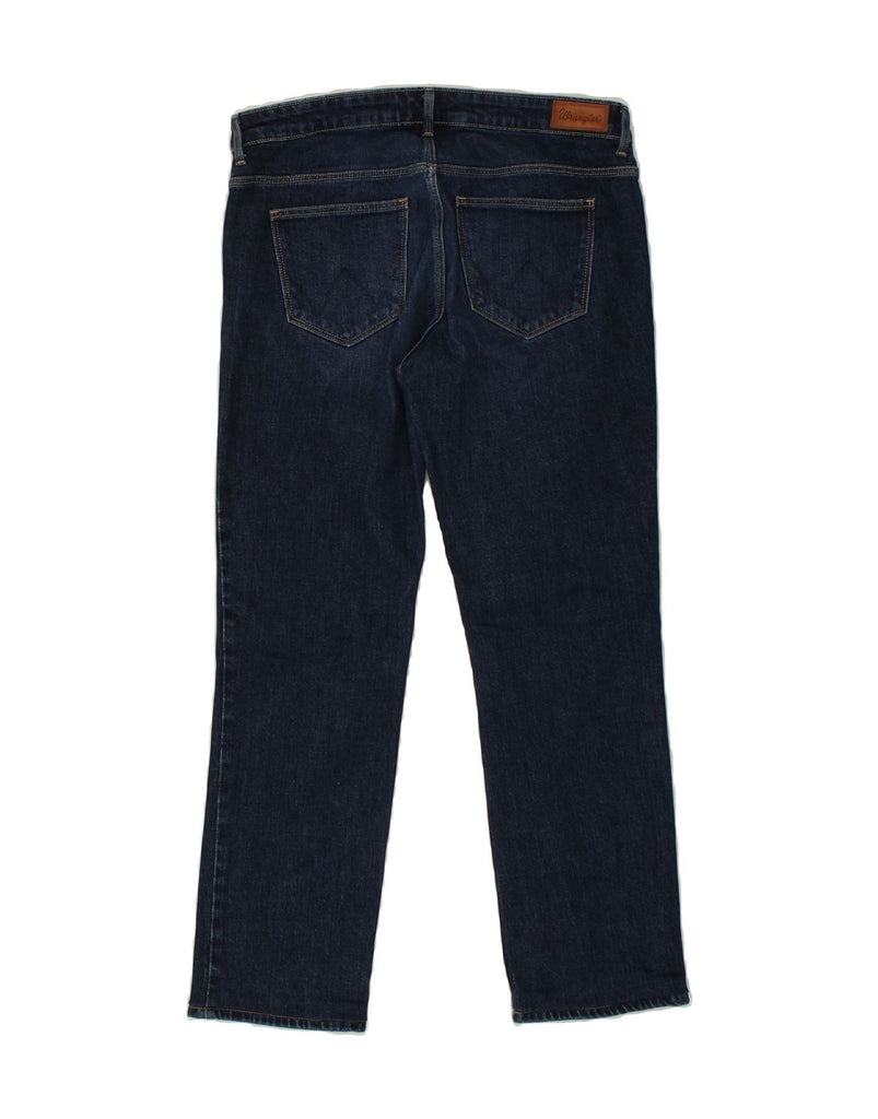 WRANGLER Womens Straight Jeans W31 L30 Navy Blue Cotton Vintage Wrangler and Second-Hand Wrangler from Messina Hembry 