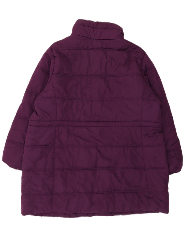 MARKS & SPENCER Womens Padded Coat UK 24 4XL Maroon Polyester