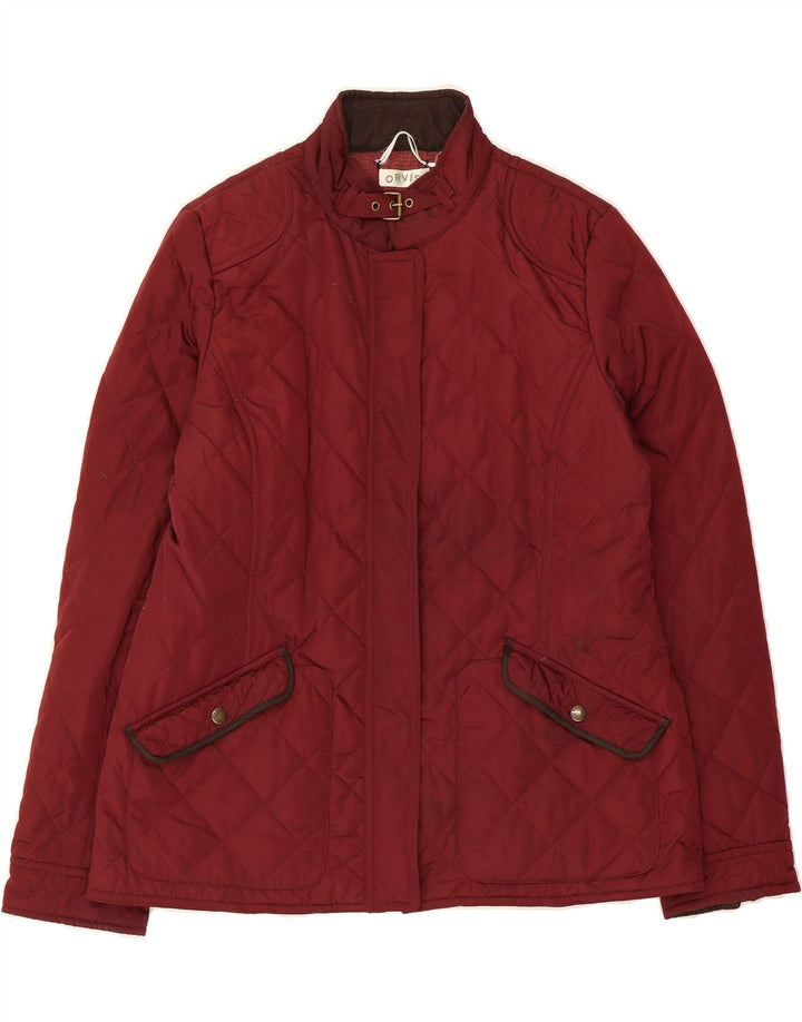 ORVIS Womens Quilted Jacket UK 16 Large Maroon Cotton Vintage Orvis and Second-Hand Orvis from Messina Hembry 