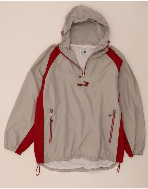 Jako Mens Hooded Pullover Rain Jacket UK 40 Large Grey Colourblock