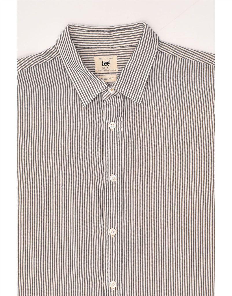 LEE Mens Regular Fit Shirt Small Grey Striped Cotton | Vintage Lee | Thrift | Second-Hand Lee | Used Clothing | Messina Hembry 