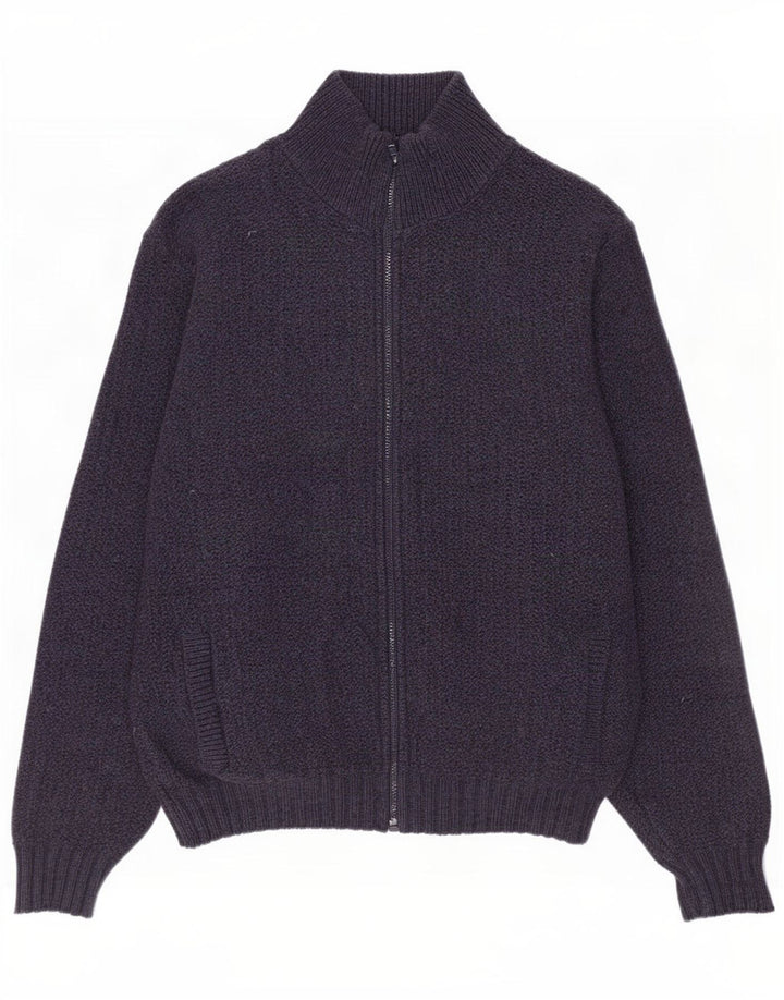 L.L.Bean Mens Cardigan Sweater Large Navy Blue Wool