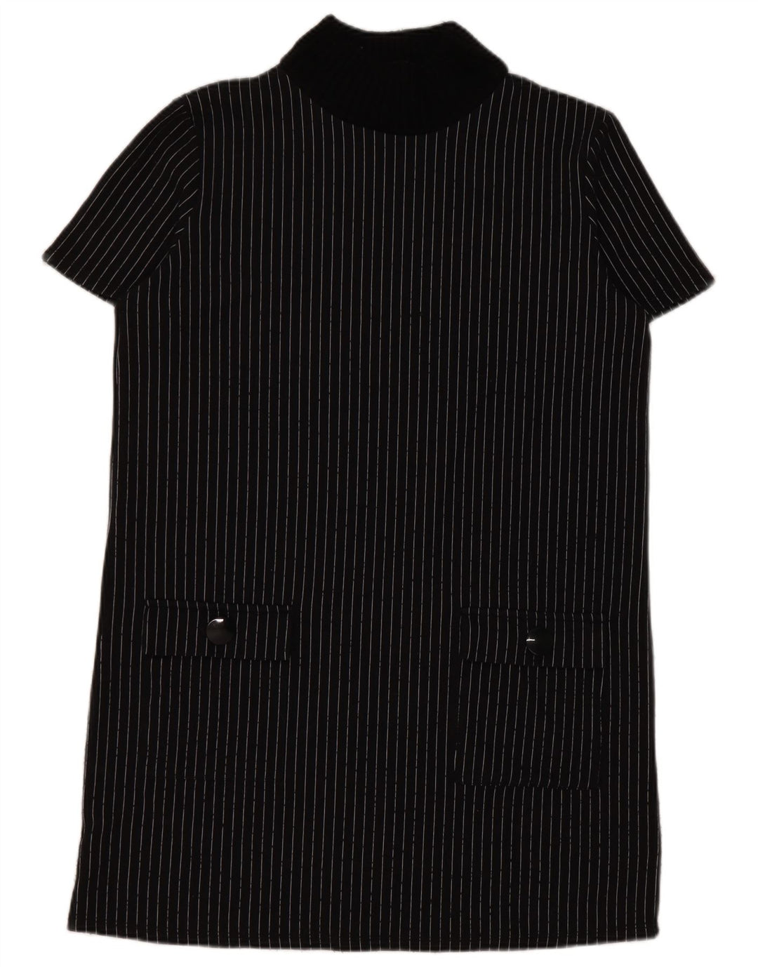 Zara Womens Shift Dress UK 16 Large Black Pinstripe
