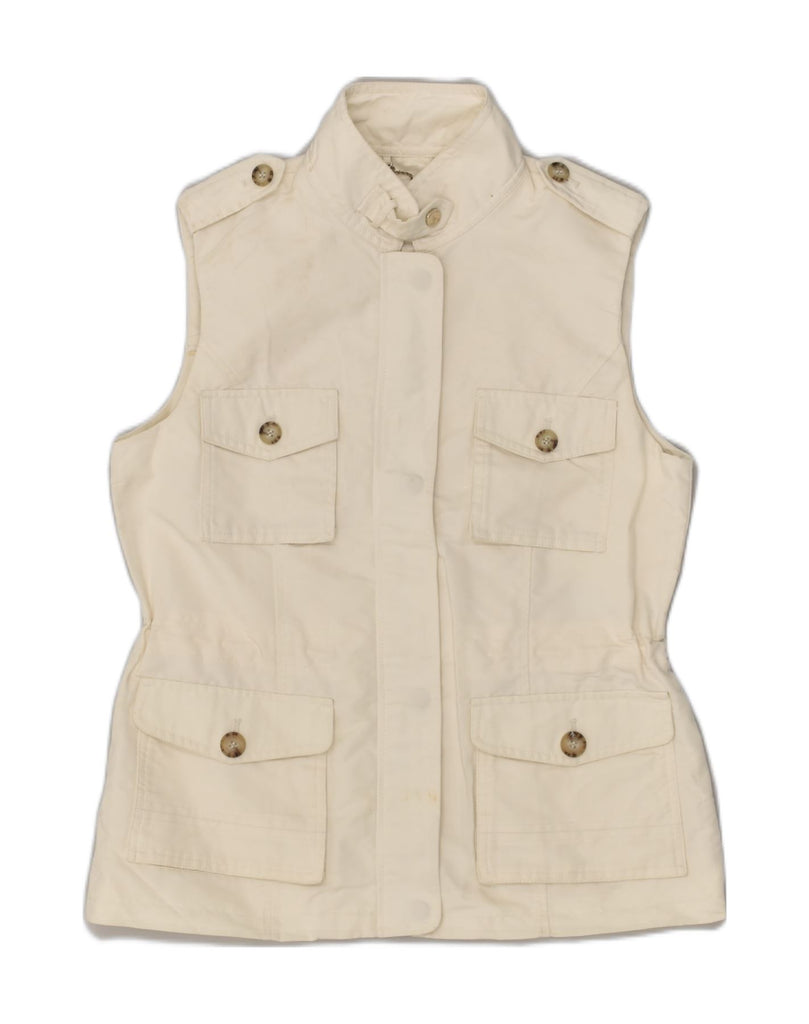 MASSIMO DUTTI Womens Military Utility Gilet US 4 Small White Polyester | Vintage Massimo Dutti | Thrift | Second-Hand Massimo Dutti | Used Clothing | Messina Hembry 