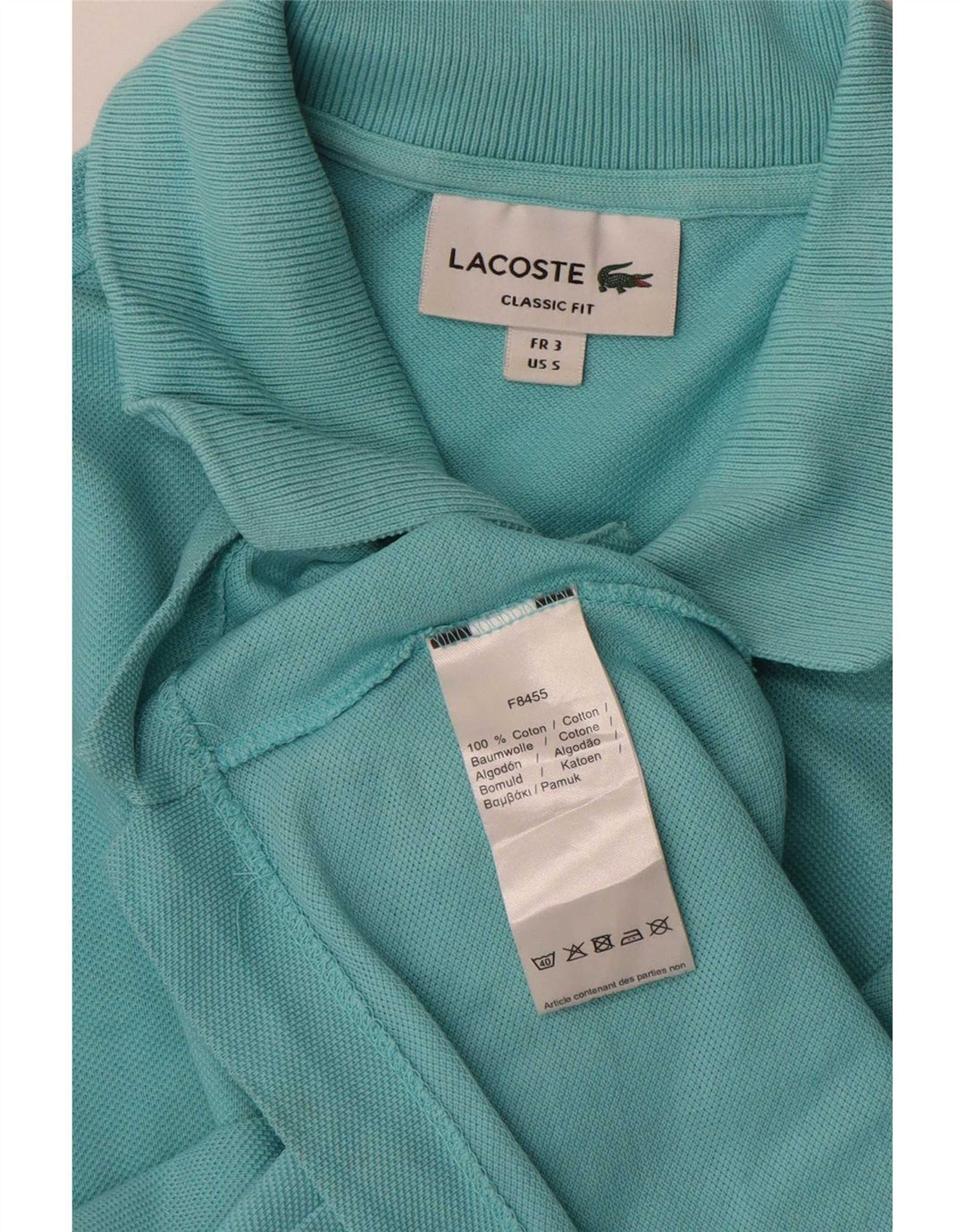 Lacoste Mens Classic Fit Polo Shirt Size 3 Small Blue Cotton