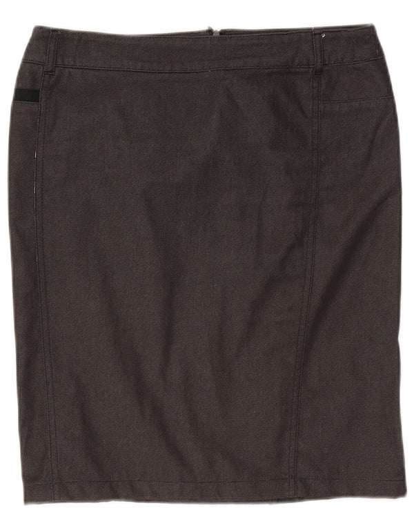 Max Mara Womens High Waist Pencil Skirt UK 14 Large W30 Grey Cotton