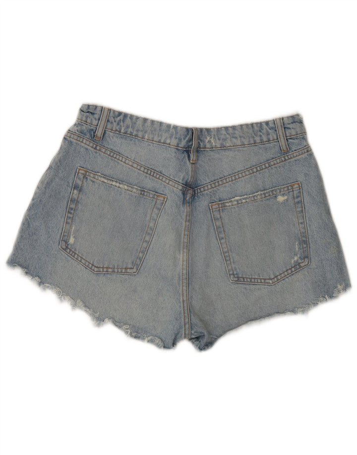 Zara Womens Distressed Denim Shorts EU 42 Large W32  Blue Cotton