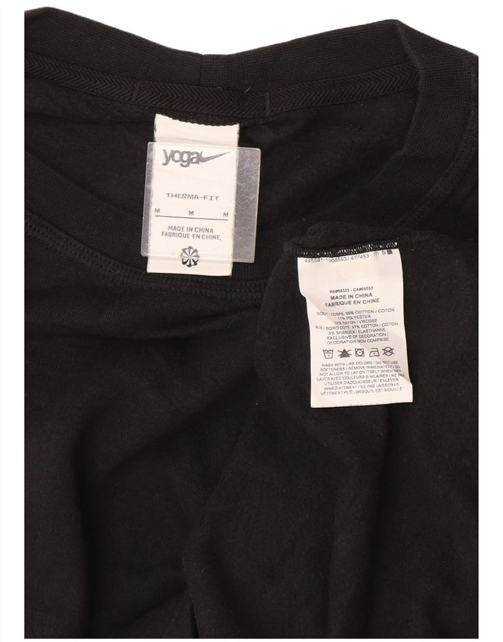 Nike Mens Therma-Fit Graphic Sweatshirt Jumper Medium Black Cotton