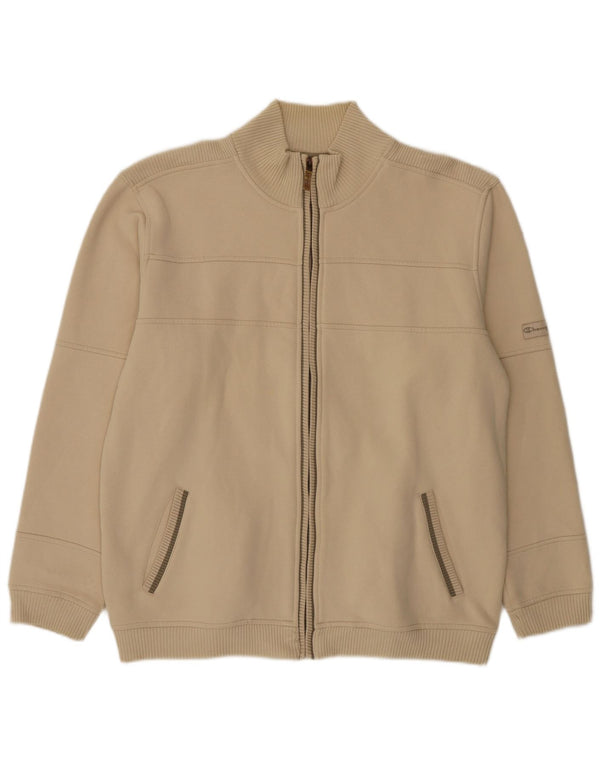 Champion Mens Tracksuit Top Jacket XL Beige Cotton