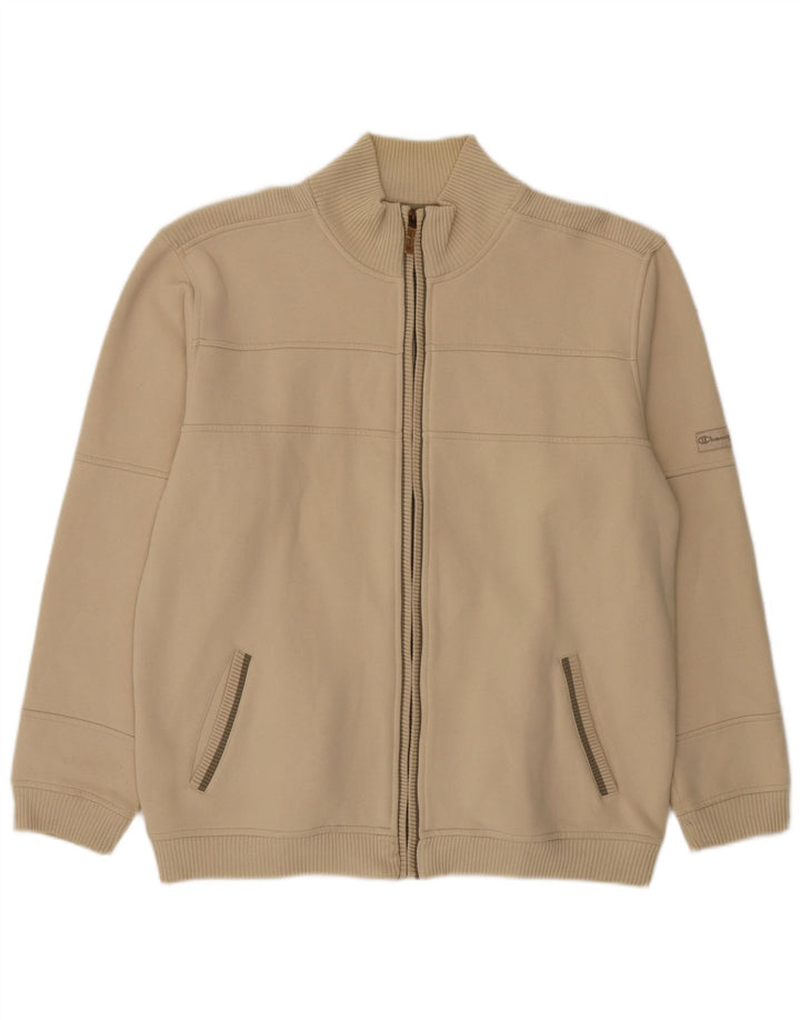 Champion Mens Tracksuit Top Jacket XL Beige Cotton