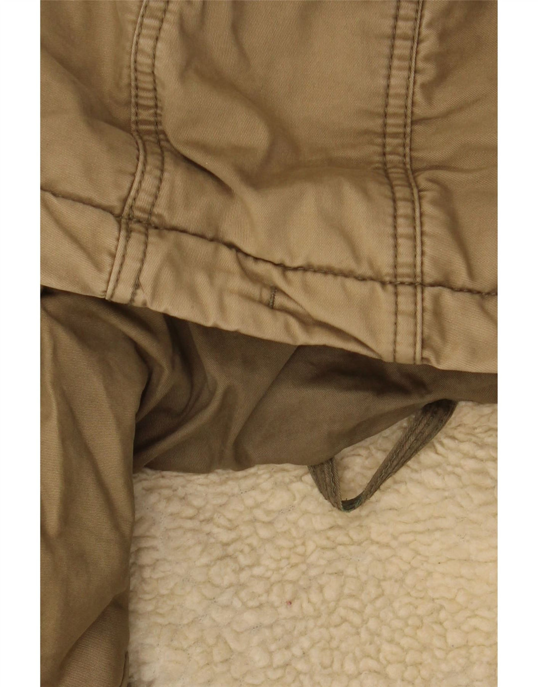 Superdry Womens Hooded Parka Jacket UK 16 Large Khaki Cotton