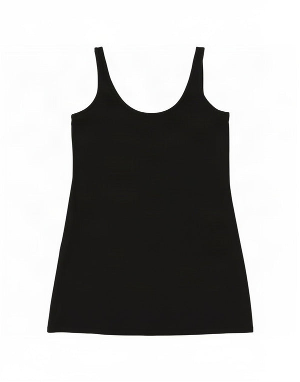 Marks & Spencer Womens Slip Dress UK 14 Large Black Cotton
